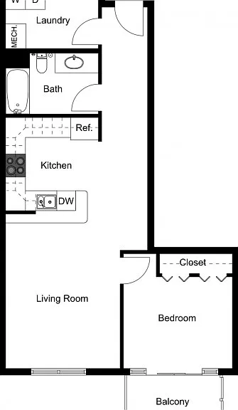One Bedroom, One Bath - Small One Bedroom, One Bath - Small