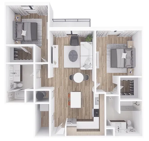 Floor plan 2x2 - 1148 sqft