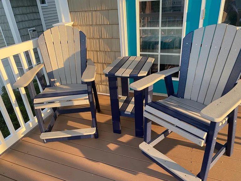 Sturdy outdoor furniture on Deck