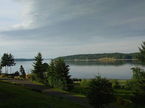 View of Puget Sound from deck