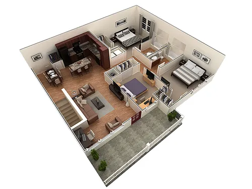 Floor plan 3 BR Grand Overlook