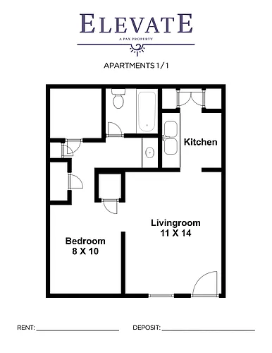 Floor plan Mid 1Bd