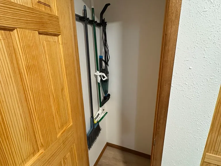 Entry area broom closet