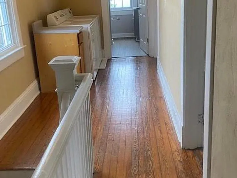 Upstairs hallway with washer/dryer