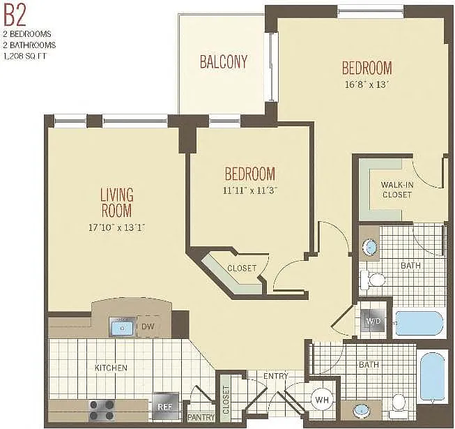 Floor plan 2 bedroom/2 bath