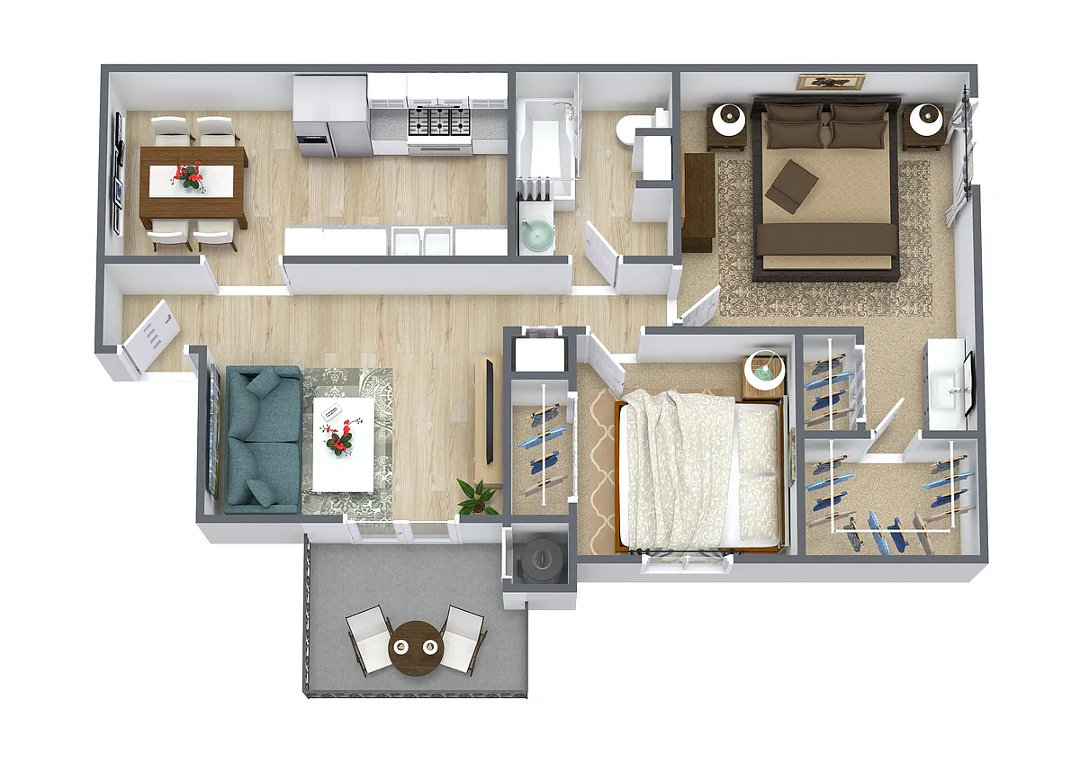 Floor plan 2 Bedroom 1.25 Bathroom