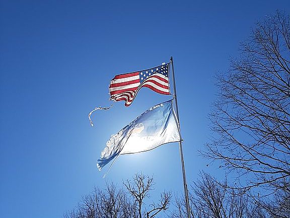 Front yard flag pole
