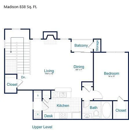 Floor plan A1C - Madison (Upper)