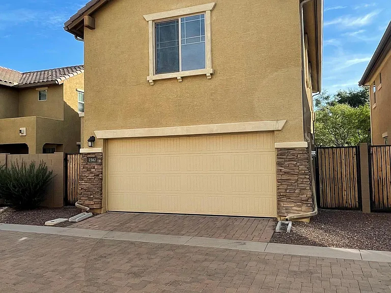 2 car garage with electric charger installed