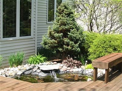 Deck with fish pond