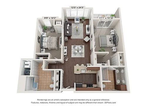 Floor plan Two Bedrooms