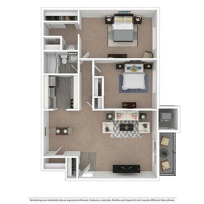 Floor plan 2 Bedroom/1 Bathroom