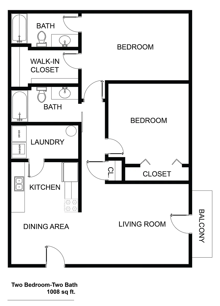 Floor plan 2 Bed 2.0 Bath