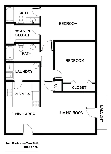 Floor plan 2 Bed 2.0 Bath