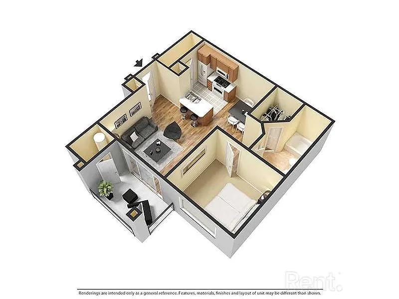 Floor plan 1X1-707