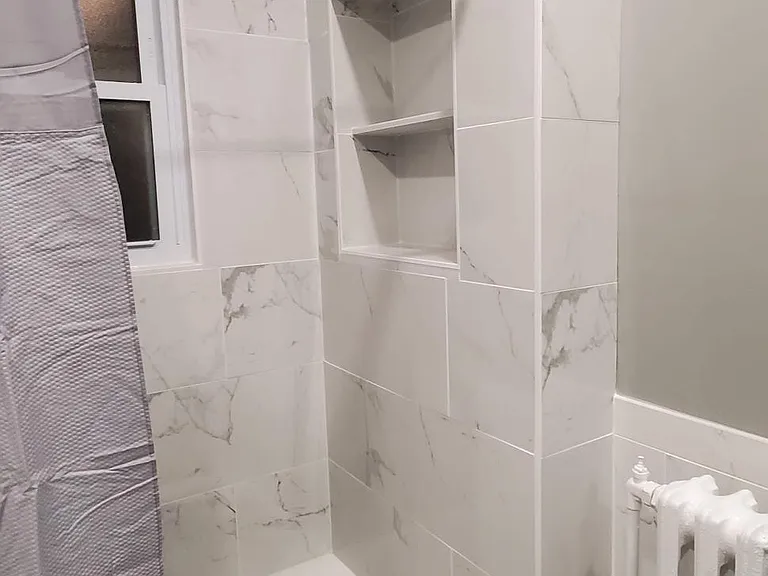 The bathroom has been completely redone. Everything is brand new.