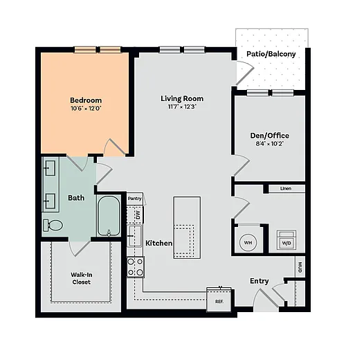 Floor plan 1 Bed / 1 Bath