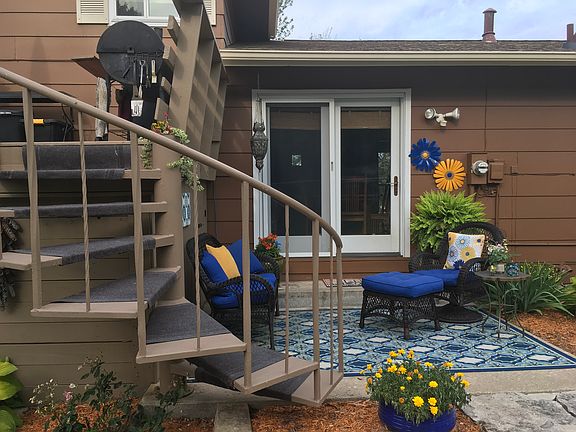 Raised deck above patio