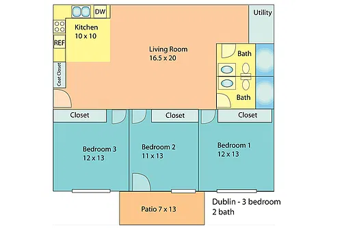 Floor plan 3 bed 2 bath Basement