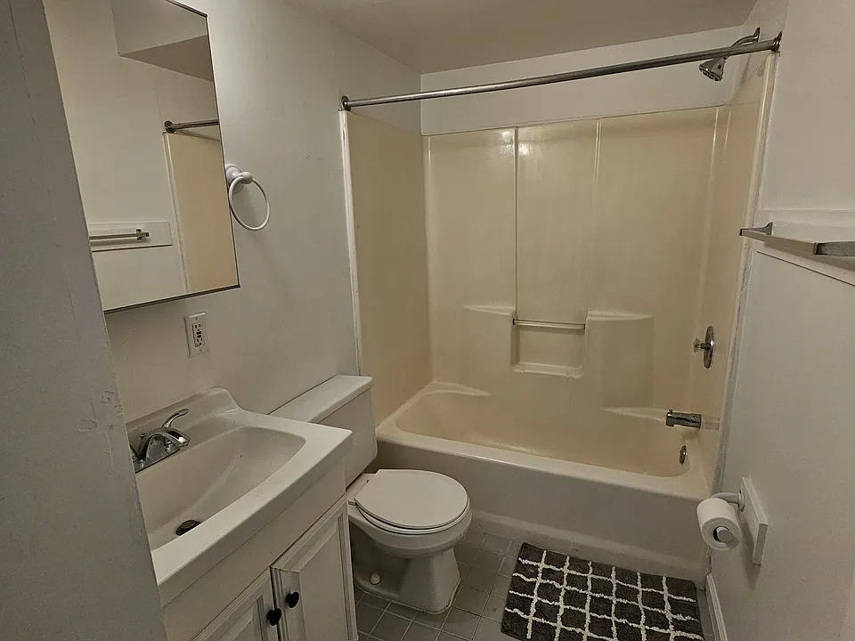 Bath new fixtures, ceramic floor