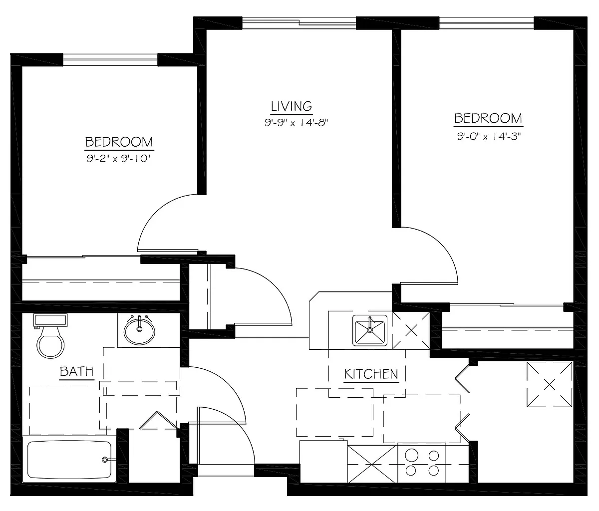 Floor plan 2-Bedroom