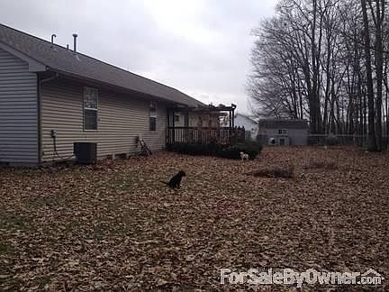 Back of House with Deck
						:
						Back of picture shows one of the sheds with doggy door and fenced in dog run.