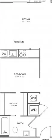 One Bedroom One Bath (587 SF) One Bedroom One Bath (587 SF)