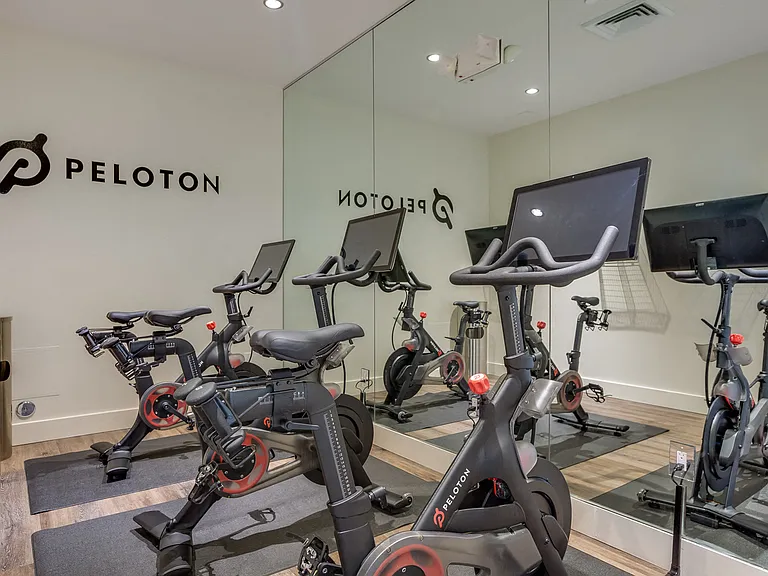Our Fit Gym features Peloton bikes on demand classes