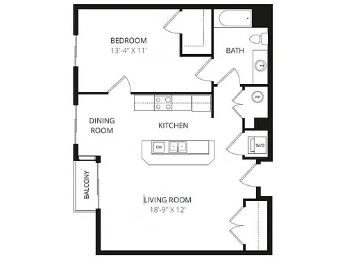 Floor plan 1X1A