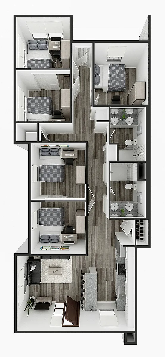 Floor plan 5B/2BA - Lucia