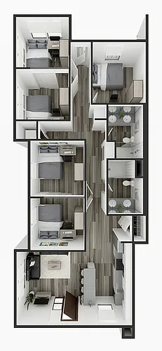 Floor plan 5B/2BA - Lucia