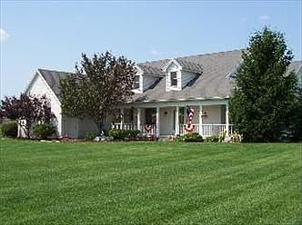 Front of house with Porch and Beautiful Lawn