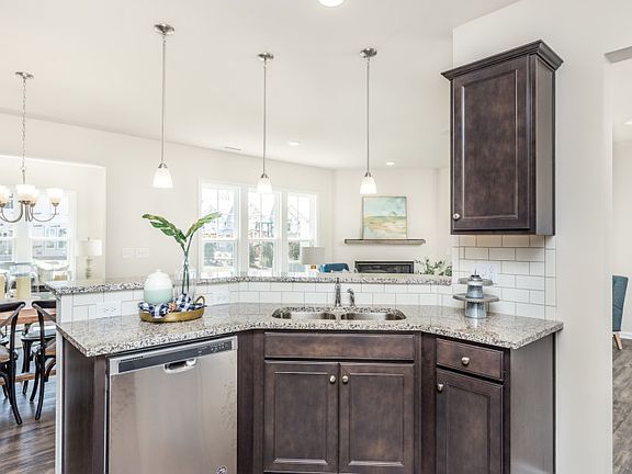 Open kitchen with granite countertops