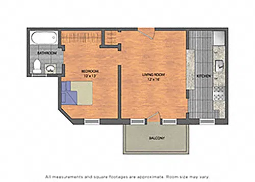 Floor plan TIER 16: 1 BEDROOM