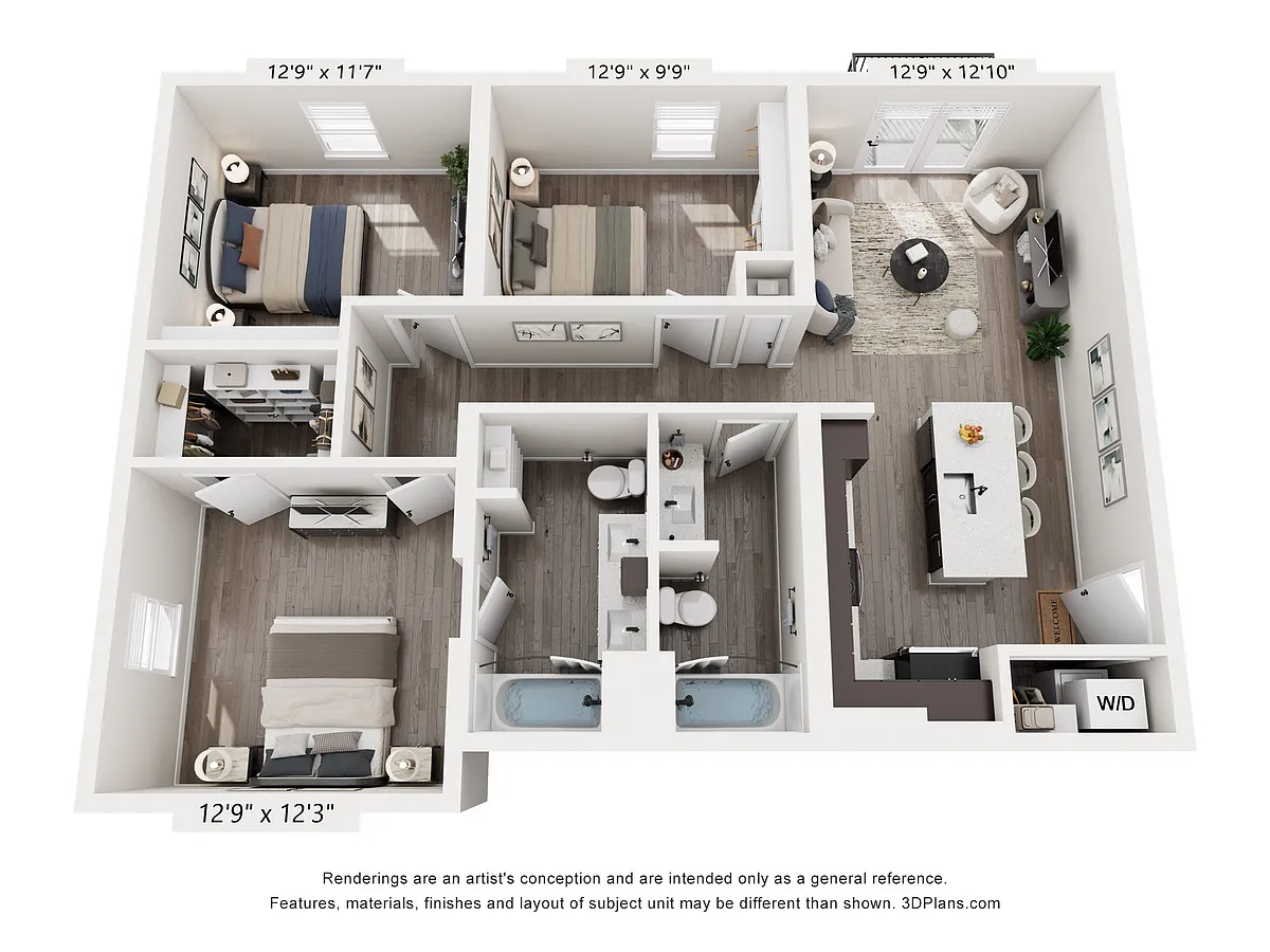 Floor plan 3 Bedroom 1109