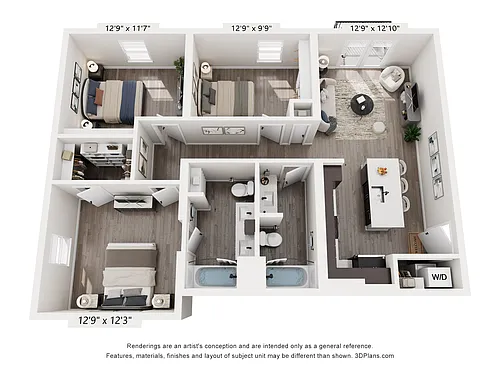 Floor plan Atlas - 3 Bedrooms 1109