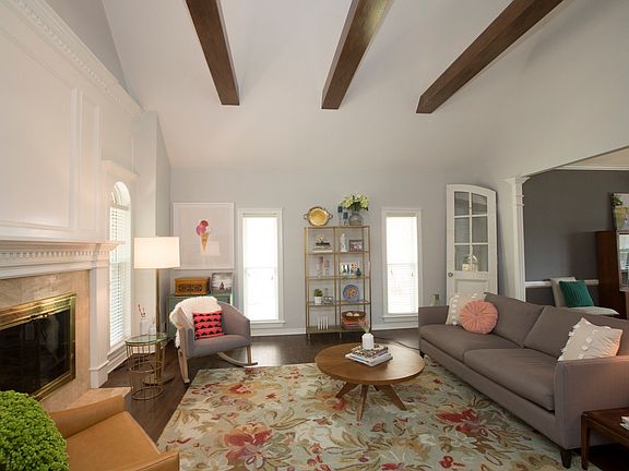 Vaulted and beamed formal living.