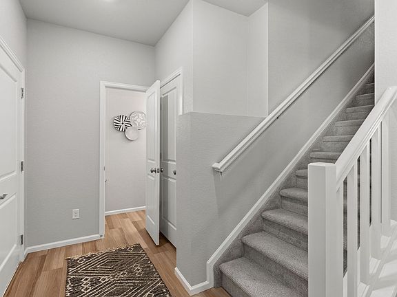 A view of the entry and stairwell