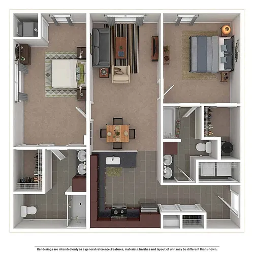 Floor plan 2 Bedroom/2 Bathroom