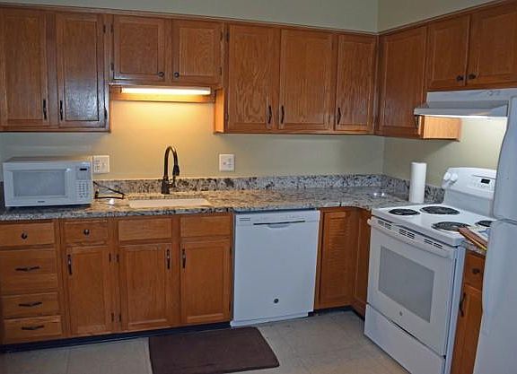 Kitchen with granite counters