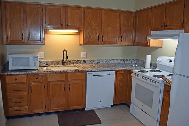Kitchen with granite counters