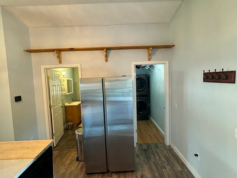 Hallway and bathroom entry ways.