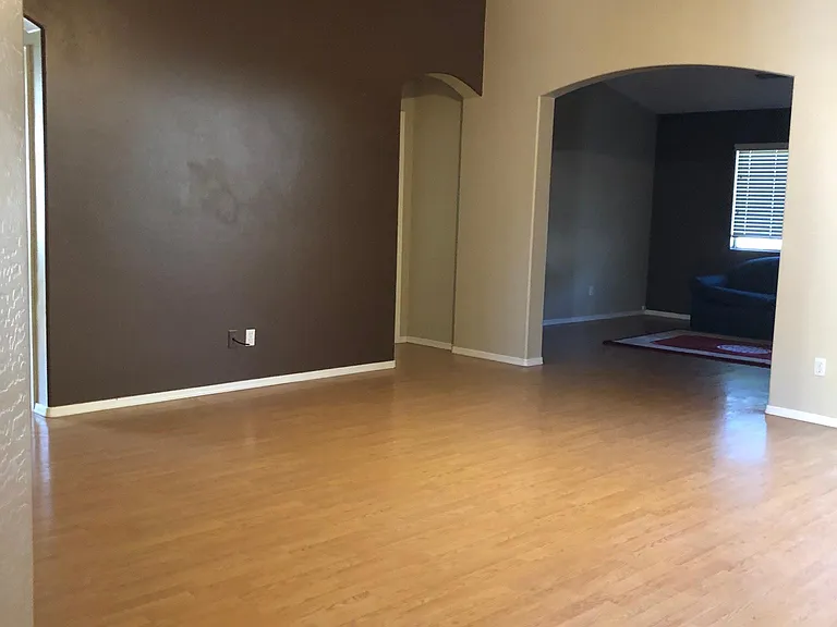 Living room looking into den/office