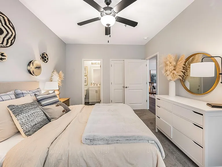 Bedrooms large enough to fit a king size bed in the BRAND NEW two bedroom apartments at Legacy at Baldwin Ridge in Burlington, NC