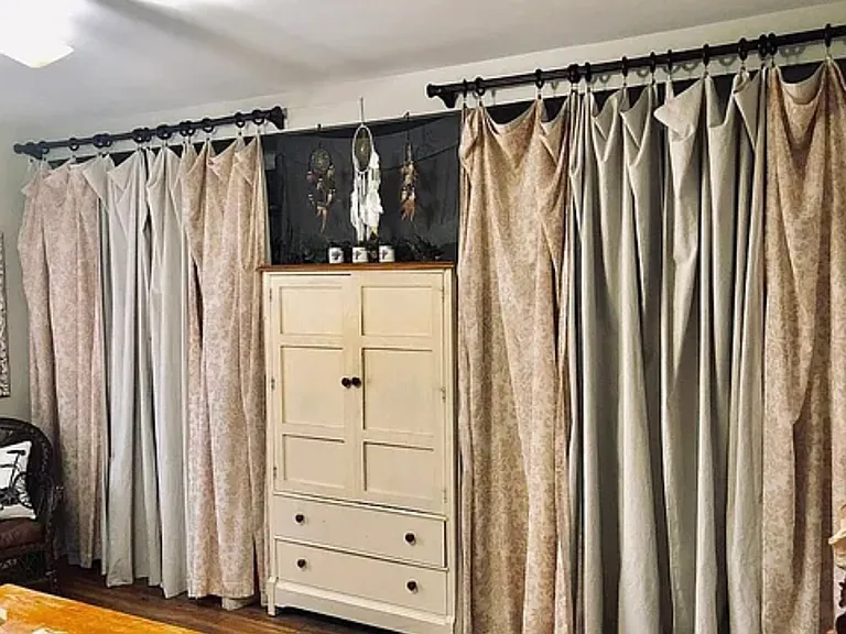 Previous Tenant's closet coverings.