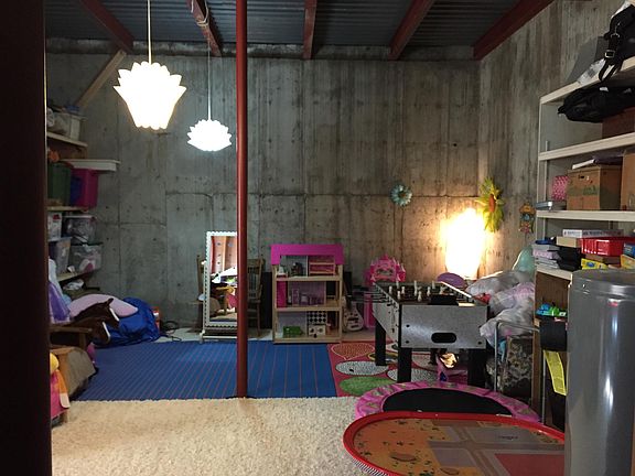 Basement storage space. 