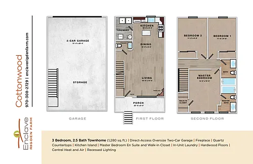 Floor plan 3x2.5 - 1280 sqft - NC1