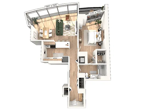 Floor plan One Bedroom 06