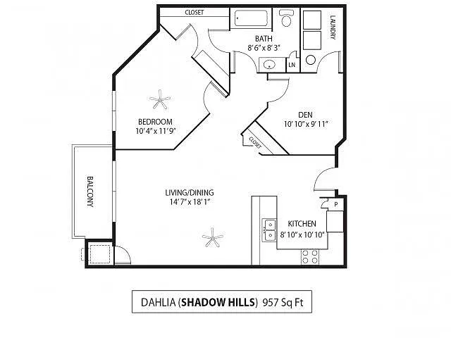 Floor plan Dahlia 1 Den