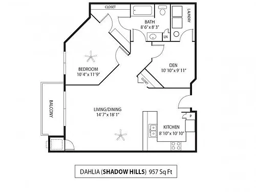Floor plan Dahlia 1 Den
